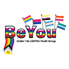 Be You logo showing rainbow colours and flags.